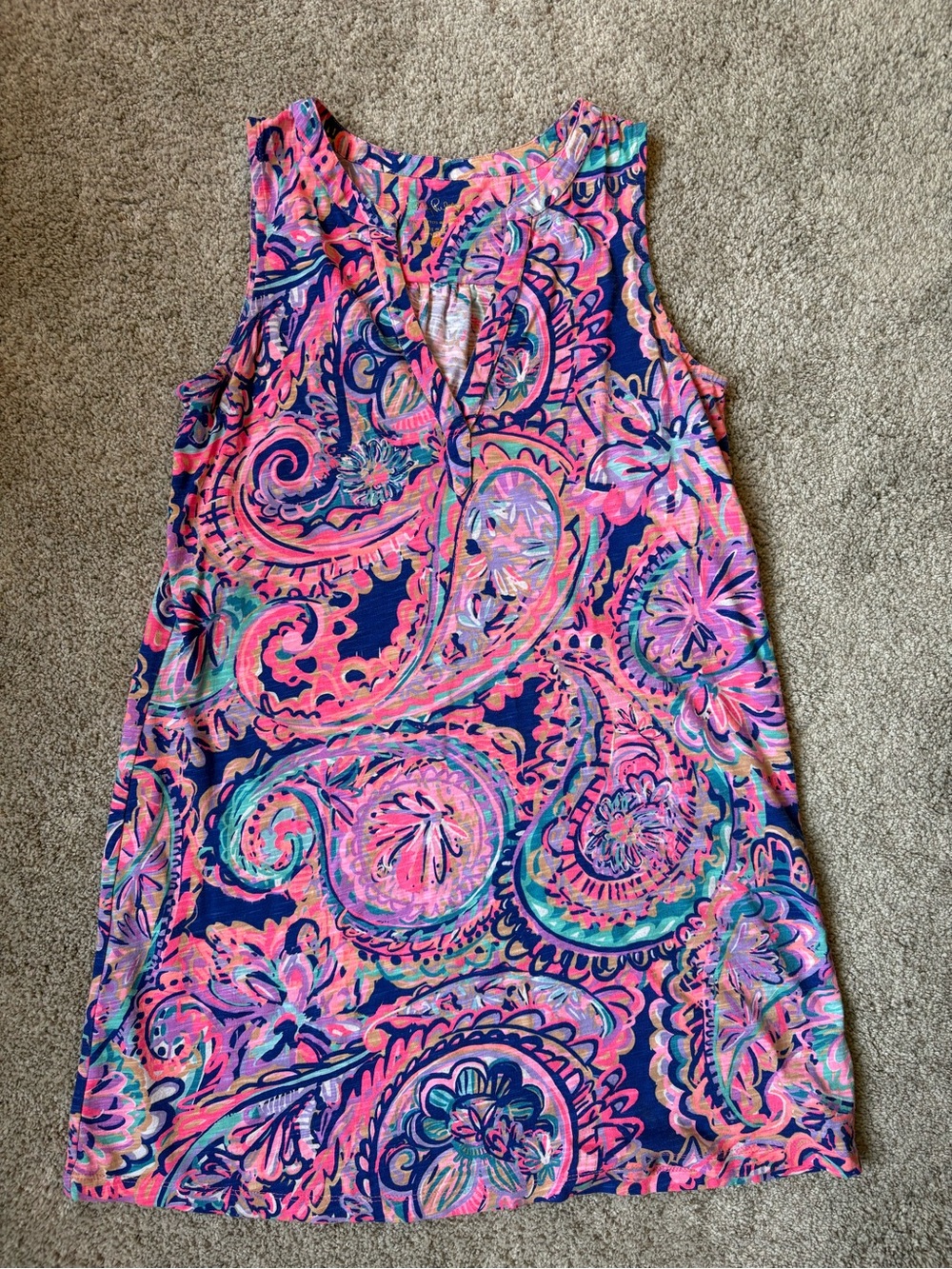 Lilly Pulitzer Multicolor Paisley Tunic - Pink, Navy & Teal